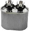 3 MFD run capacitor, 370V, oval, dimensions: 1 3/16" x 2 1/8" x 2"