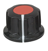 JK-904A-R  KNOB,1/4"SHAFT,19.8MM,JK-904A, BLACK/RED,w/SET SCREW  Knob 1/4" Shaft 19.8Mm