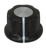 JK-901D-R  KNOB,1/4"SHAFT,19.8MM,JK-901D, BLACK/ALUMINUM,w/SET  SCREW Knob 1/4" Shaft 1