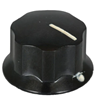 JK-902D KNOB,1/4"SHAFT,.42"Hx.75"D,BLK,WHITE POINTER,BLACK  KNOB Knob 1/4" Shaft 24M