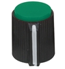 JK-905D KNOB,1/4"SHAFT,14.6MM,JK-905D, BLACK/GREEN,w/SET  SCREW Knob 1/4" Shaft 14.6