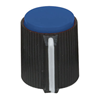 JK-905C-R KNOB,1/4"SHAFT,14.6MM,JK-905C, BLACK/BLUE,w/SET SCREW  Knob 1/4" Shaft 14.6M