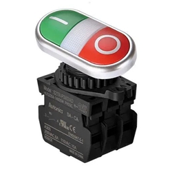 S2TR-P1WAB  Autonics Double Push Buttons Ø22/25, WHTIE, 1Normal Open, 1Normal Close,Non-Illuminated, Auto Spring Return, 110VAC/10A, 220VAC/5A