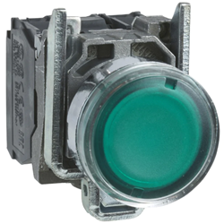 Schneider Electric XB4-BW33M5 Push Button Green Light 220VAC, 1NC, 1NO With Light