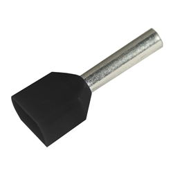 FER2-16-12D  BLACK 2x16AWG 12MM WIRE FERRULES 100PK
