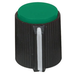 JK-905D KNOB,1/4"SHAFT,14.6MM,JK-905D, BLACK/GREEN,w/SET  SCREW Knob 1/4" Shaft 14.6