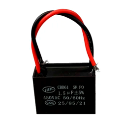 AC MOTOR RUN CAPACITOR CBB61- 10 UF- 250VAC  WITH FROM LUG WIRING CABLE