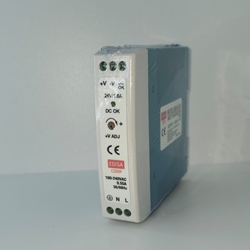 EDISA CORP MDR-20-12 DIN Rail Power Supply, 12V 1.67A 20W, Input 100-240VAC